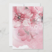 Faire-part de mariage floral rose et blanc de prin (Dos)