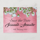 Faire-part de mariage floral rose et blanc moderne (Devant)