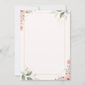 Faire-part de mariage floral rose et noir (Dos)