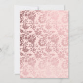 Faire-part de mariage floral rose et or (Dos)