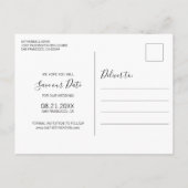 Faire-part de mariage floral rose gris aquarelle É (Dos)