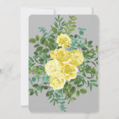 Faire-part de mariage floral Rose Gris Jaune Clair (Dos)