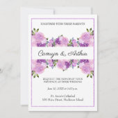 Faire-part de mariage floral Rose lavande (Devant)