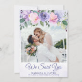 Faire-part de mariage floral rose moderne (Devant)