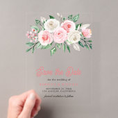 Faire-part de mariage floral rose pâle (In situ (ordinateur de poche))