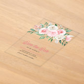 Faire-part de mariage floral rose pâle (Poser)
