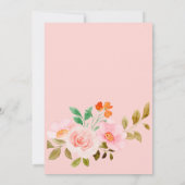 Faire-part de mariage floral Rose Pêche (Dos)
