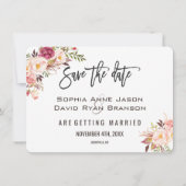 Faire-part de mariage floral rose poudré avec phot (Dos)