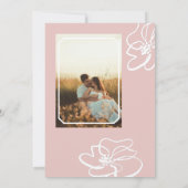 Faire-part de mariage floral rose-rose classique (Dos)