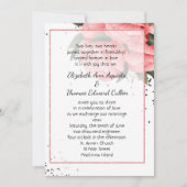 Faire-part de mariage floral Rose rose de printemp (Devant)