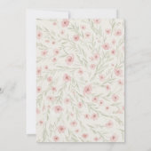 Faire-part de mariage floral rose tendre (Dos)