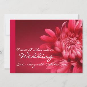 faire-part de mariage floral rouge + RSVP