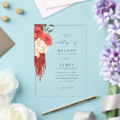 Faire-part de mariage floral rouge V2 (Insitu (Mariage))