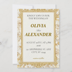 Faire-Part de Mariage Floral Royal Luxe