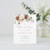 Faire-part de mariage Floral Rust Cream Greenery (Debout devant)