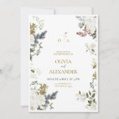Faire-part de mariage floral rustique (Devant)
