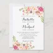 Faire-part de mariage floral rustique (Devant)