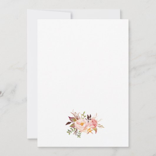 Faire-part de mariage floral rustique (Dos)