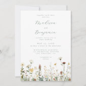 Faire-part de mariage floral rustique (Devant)