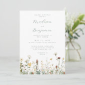 Faire-part de mariage floral rustique (Debout devant)