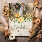 Faire-part de mariage floral rustique