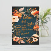 Faire-part de mariage floral rustique (Debout devant)