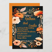 Faire-part de mariage floral rustique (Devant / Derrière)