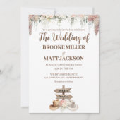 Faire-part de mariage floral rustique à voix douce (Devant)