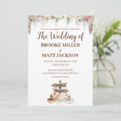 Faire-part de mariage floral rustique à voix douce (Debout devant)