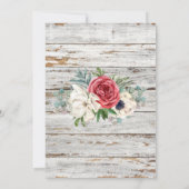 Faire-part de mariage floral rustique, aquarelle (Dos)