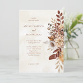 Faire-part de mariage Floral Rustique Automne (Debout devant)