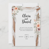 Faire-part de mariage floral rustique avec arche e (Devant)