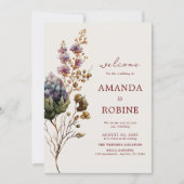 Faire-part de mariage Floral Rustique Boho moderne (Devant)