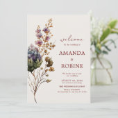 Faire-part de mariage Floral Rustique Boho moderne (Debout devant)