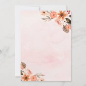 Faire-part de mariage floral rustique crème brun d (Dos)