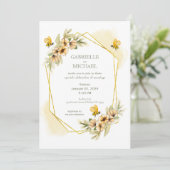 Faire-part de mariage floral rustique d'abeille (Debout devant)