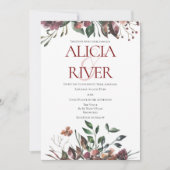 Faire-part de mariage floral Rustique de automne f (Devant)