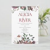 Faire-part de mariage floral Rustique de automne f (Debout devant)