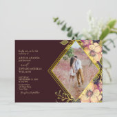 Faire-part de mariage floral rustique de Bourgogne (Debout devant)