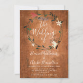 Faire-part de mariage floral rustique de campagne (Devant)