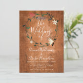 Faire-part de mariage floral rustique de campagne (Debout devant)
