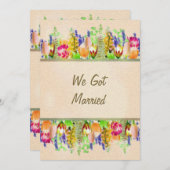 Faire-part de mariage floral rustique du printemps (Devant / Derrière)