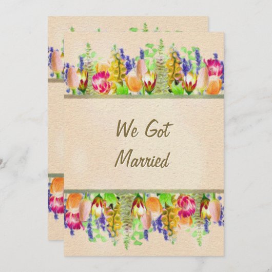 Faire-part de mariage floral rustique du printemps (Devant / Derrière)