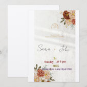 Faire-part de mariage floral rustique | Élégant st (Devant / Derrière)