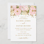 Faire-part de mariage floral rustique en or rose (Devant)