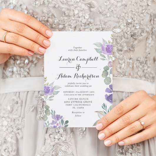 Faire-part de mariage floral rustique eucalyptus v