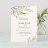 Faire-part de mariage Floral Rustique Fleur sauvag (Debout devant)