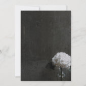 Faire-part de mariage floral rustique noir et blan (Dos)