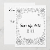 Faire-part de mariage floral rustique personnalisé (Devant / Derrière)