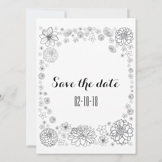 Faire-part de mariage floral rustique personnalisé (Devant)